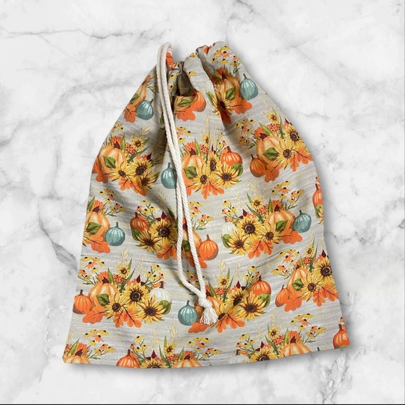 Thanksgiving Handmade Cotton Bread Bag + FREE Mason Jar Bonnet Included - Picture 12 of 12